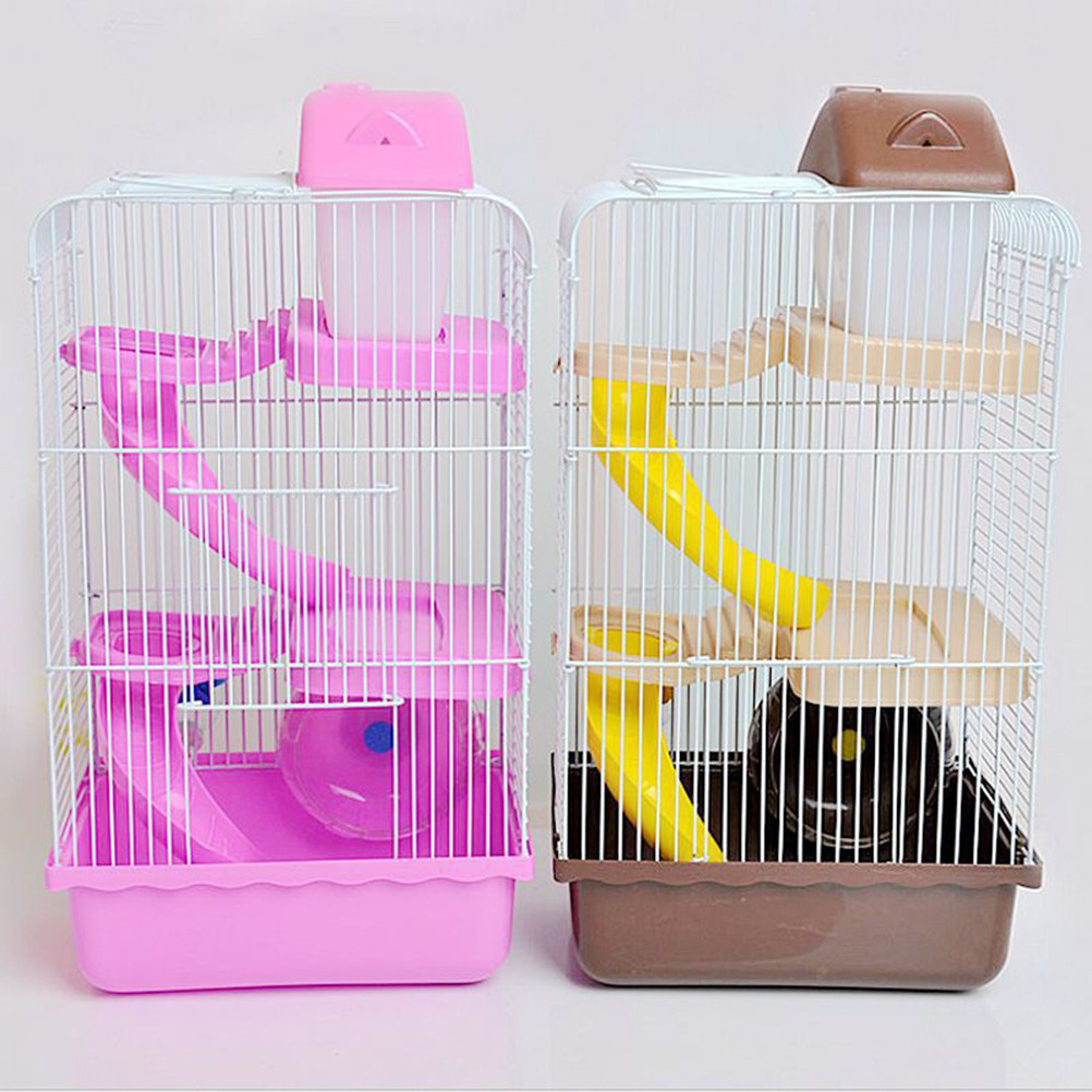 Luxury 3-Tier Slide Design Ham - Hamster Cage Wheel recension och pris