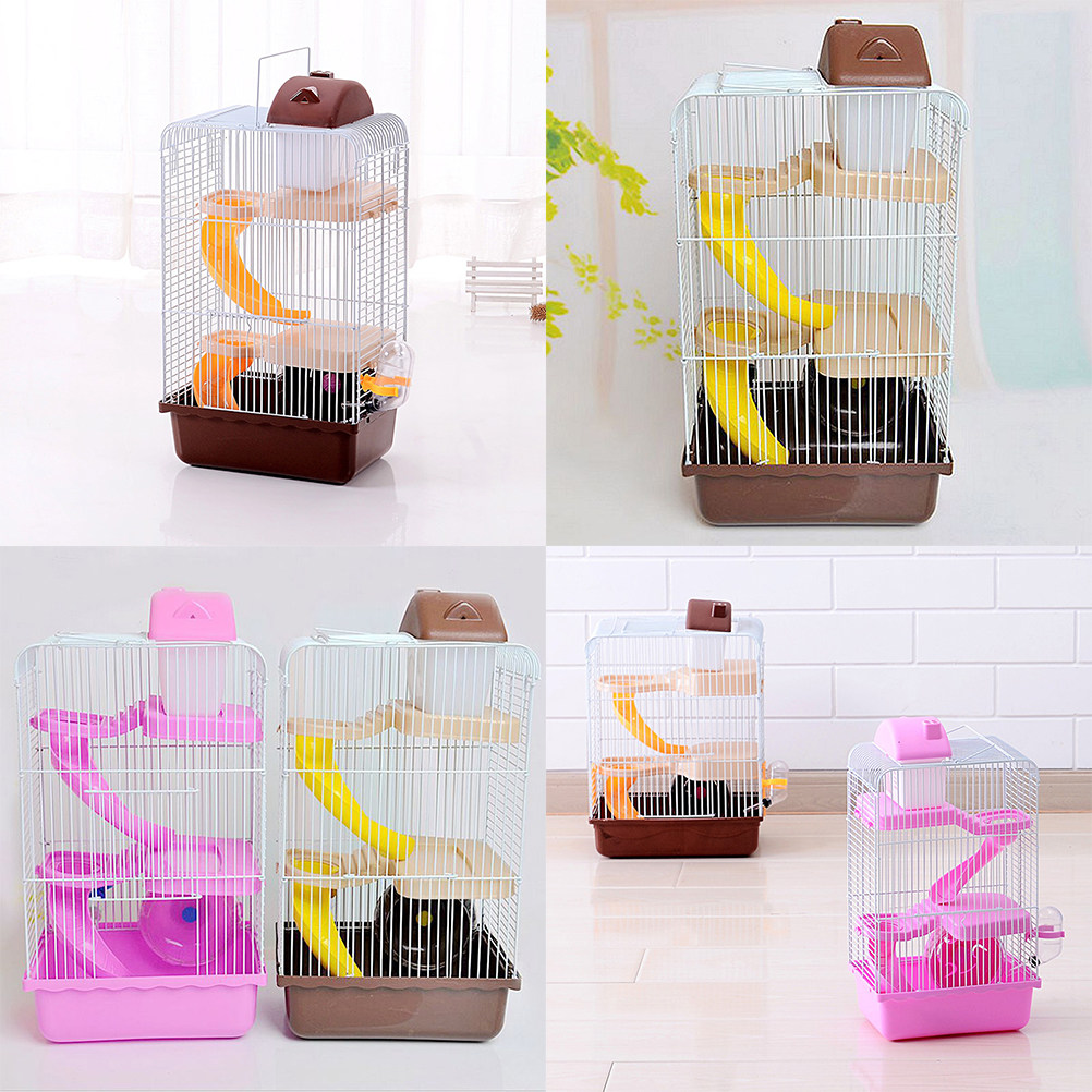 Luxury 3-Tier Slide Design Ham - Hamster Cage Wheel recension och pris